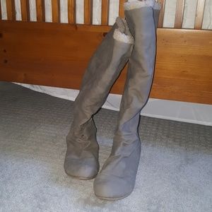 Tall Tan Warm Fashion Boots
